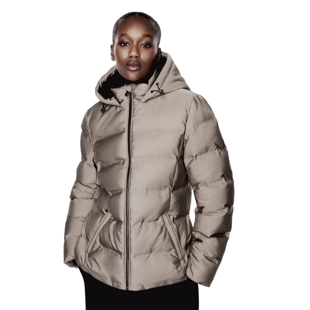 NWT ZARA WATER AND WIND PROTECTION SHORT QUILTED ANORAK SIZE LARGE